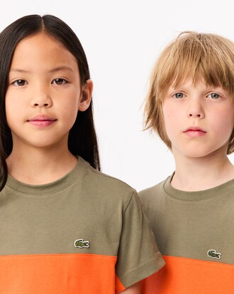 T-Shirt aus Baumwolle mit Kontraststreifen