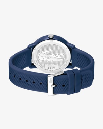 Herren LACOSTE 12.12 Armbanduhr mit blauem Silikonband