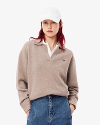 Pullover aus Kaschmir mit 3D-Strick und Polokragen