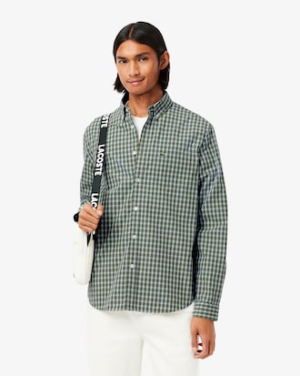 Kariertes Regular Fit-Hemd aus Popeline