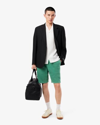 Shorts aus Baumwollfleece mit verwaschenem Effekt