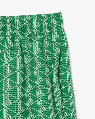 Halblange Badehose mit Monogramm-Druck