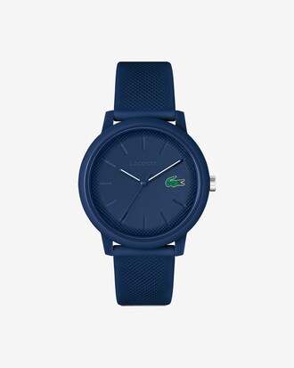 Herren LACOSTE 12.12 Armbanduhr mit blauem Silikonband