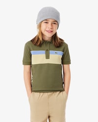 Polohemd aus Piqu&eacute; mit Colorblock-Design