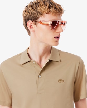 Classic Fit-Polohemd Paris mit offenem Ausschnitt und Stickerei