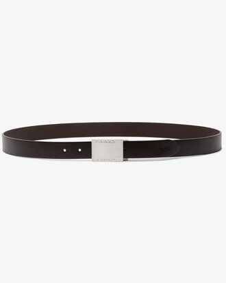 Glatter Ledergürtel mit 2 Schnallen, Geschenkset