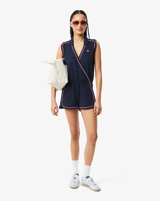 Ärmelloser Jumpsuit im Polostil