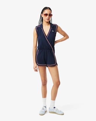 Ärmelloser Jumpsuit im Polostil