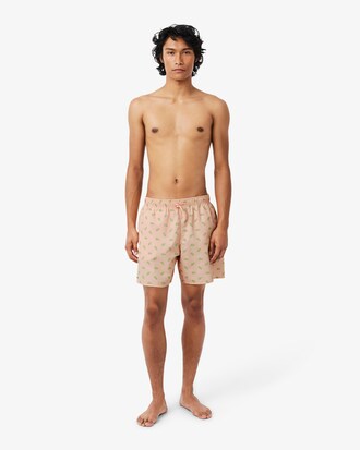 Halblange Badehose mit Kroko-Print