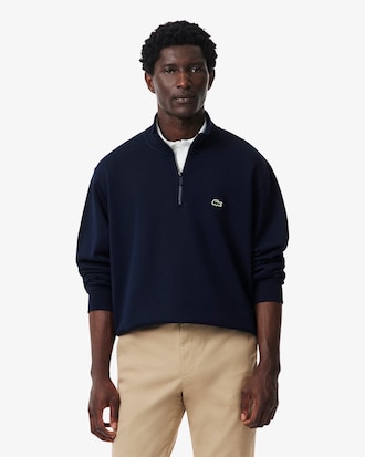 Fleece-Sweatshirt mit Rei&szlig;verschluss und hohem Kragen