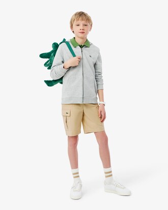 Lange Cargoshorts aus Gabardine