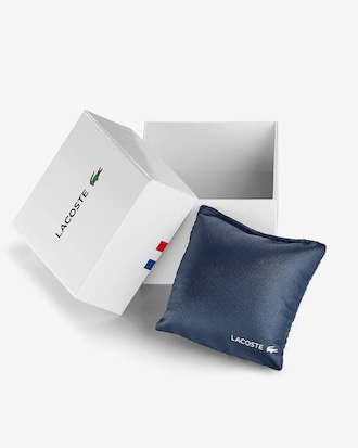 LACOSTE 12.12 Chronograph Black and Carnation aus goldfarbenem Silikon