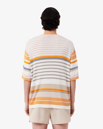 Gestreiftes T-Shirt Runway aus Satin-Jersey