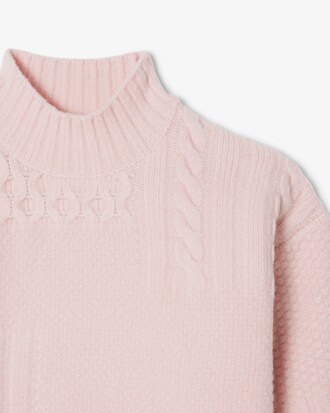 Wollpullover mit Patchwork-Effekt und hohem Kragen