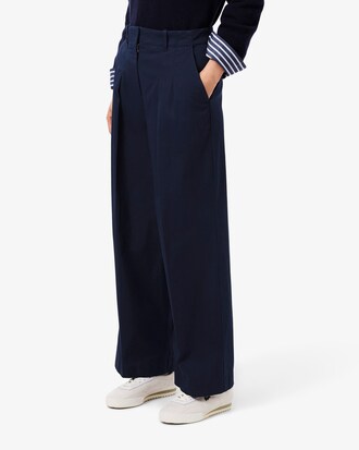 Weite Chinohose aus Stretch-Gabardine