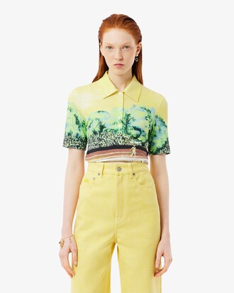 Slim Fit-Polohemd Runway mit Grafikmotiv