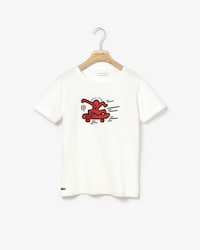Jungen Rundhals Jersey T-Shirt mit LACOSTE Lettering