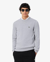 Einfarbiger Pullover aus Baumwolle mit Rundhalsausschnitt