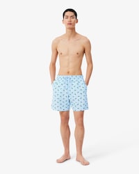 Halblange Badehose mit Kroko-Print