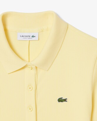 Langes Rippstrick-Polokleid aus Baumwolle