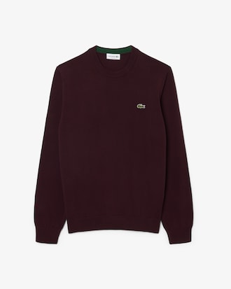 Einfarbiger Pullover aus Baumwolle mit Rundhalsausschnitt