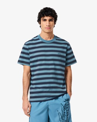 T-Shirt aus Jersey mit Streifen-Druck