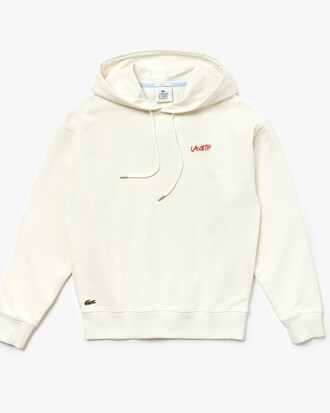 Unisex LACOSTE LIVE Kapuzenpullover aus Fleece mit Print