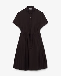 Polokleid mit Falten aus Wollmischgewebe