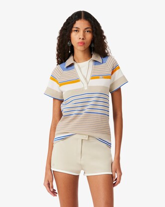 Gestreiftes Slim Fit-Polohemd Runway aus Piqu&eacute;