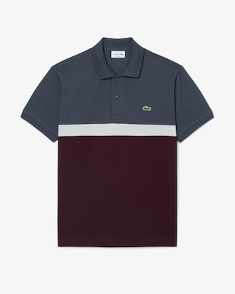 Classic Fit-Polohemd aus Petit Piqu&eacute; mit Colorblock-Design