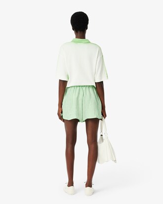 Gestreifte Loose Cut-Shorts aus Leinen