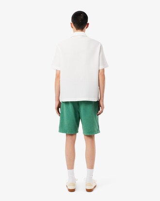 Shorts aus Baumwollfleece mit verwaschenem Effekt