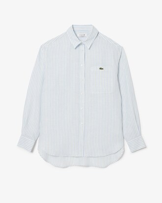 Gestreiftes Oversized-Hemd aus Leinen