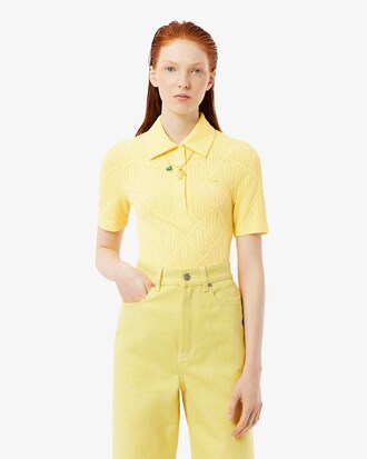 Slim Fit-Polohemd Runway mit Jacquard-Monogramm