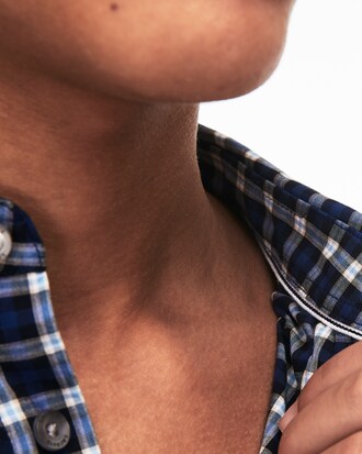 Regular Fit Herren-Hemd aus karierter Baumwoll-Popeline