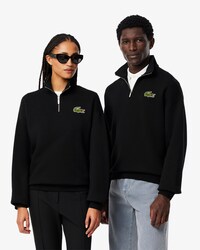 Loose Fit-Sweatshirt mit Badge im Nacken und Reißverschluss