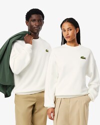 Loose Fit-Sweatshirt aus Fleece mit Akzent-Badge