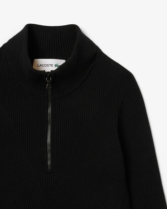 Pullover aus 3D-Rippstrick mit hohem Kragen