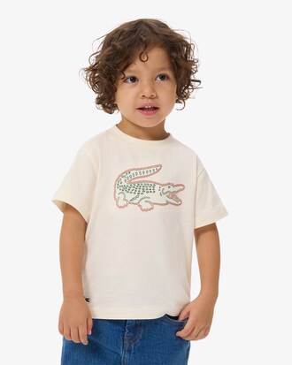 T-Shirt aus Baumwolle mit gesticktem Krokodil