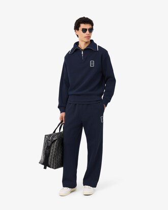 Loose Fit-Sweatshirt mit Badge im Nacken und Rei&szlig;verschluss