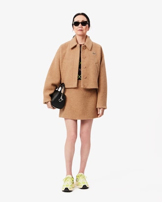 Kurze Oversized-Jacke aus reiner Wolle