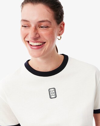 T-Shirt aus Jersey mit gesticktem Badge