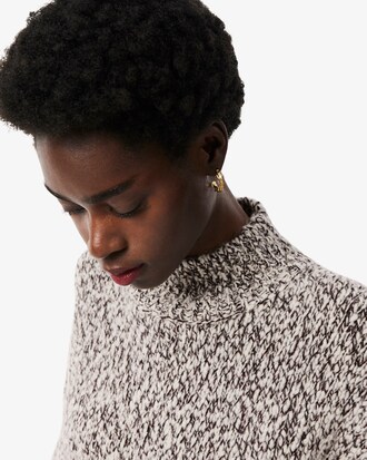 Strickpullover aus mercerisierter Wolle mit hohem Kragen