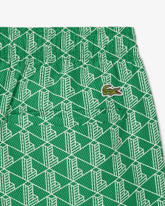 Halblange Badehose mit Monogramm-Druck