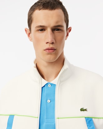 Loose Fit-Sweatshirt aus Piqué mit Reißverschluss