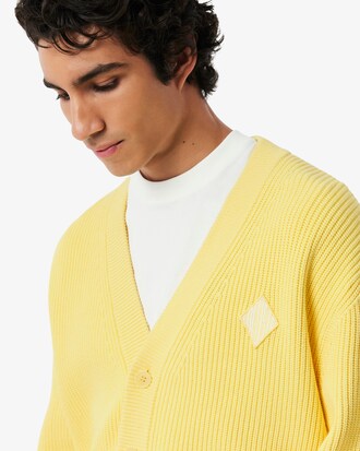 Relaxed Fit-Cardigan aus Baumwoll-Rippstrick
