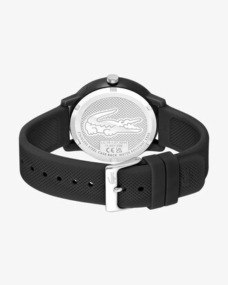 LACOSTE 12.12 Herrenuhr mit schwarzem Silikonband