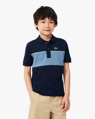 Polohemd aus Petit Piqu&eacute; mit Kontrastband