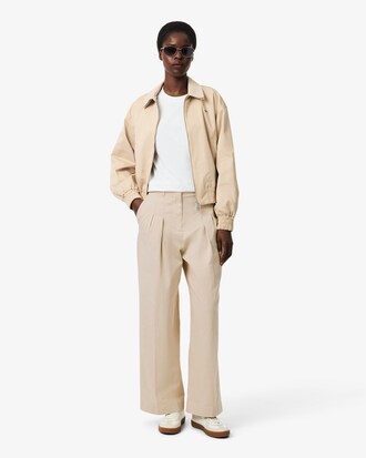 Weite Chinohose aus Stretch-Gabardine