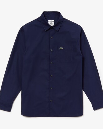 Boxy Fit Unisex-Hemd aus Baumwoll-Popeline LACOSTE L!VE
